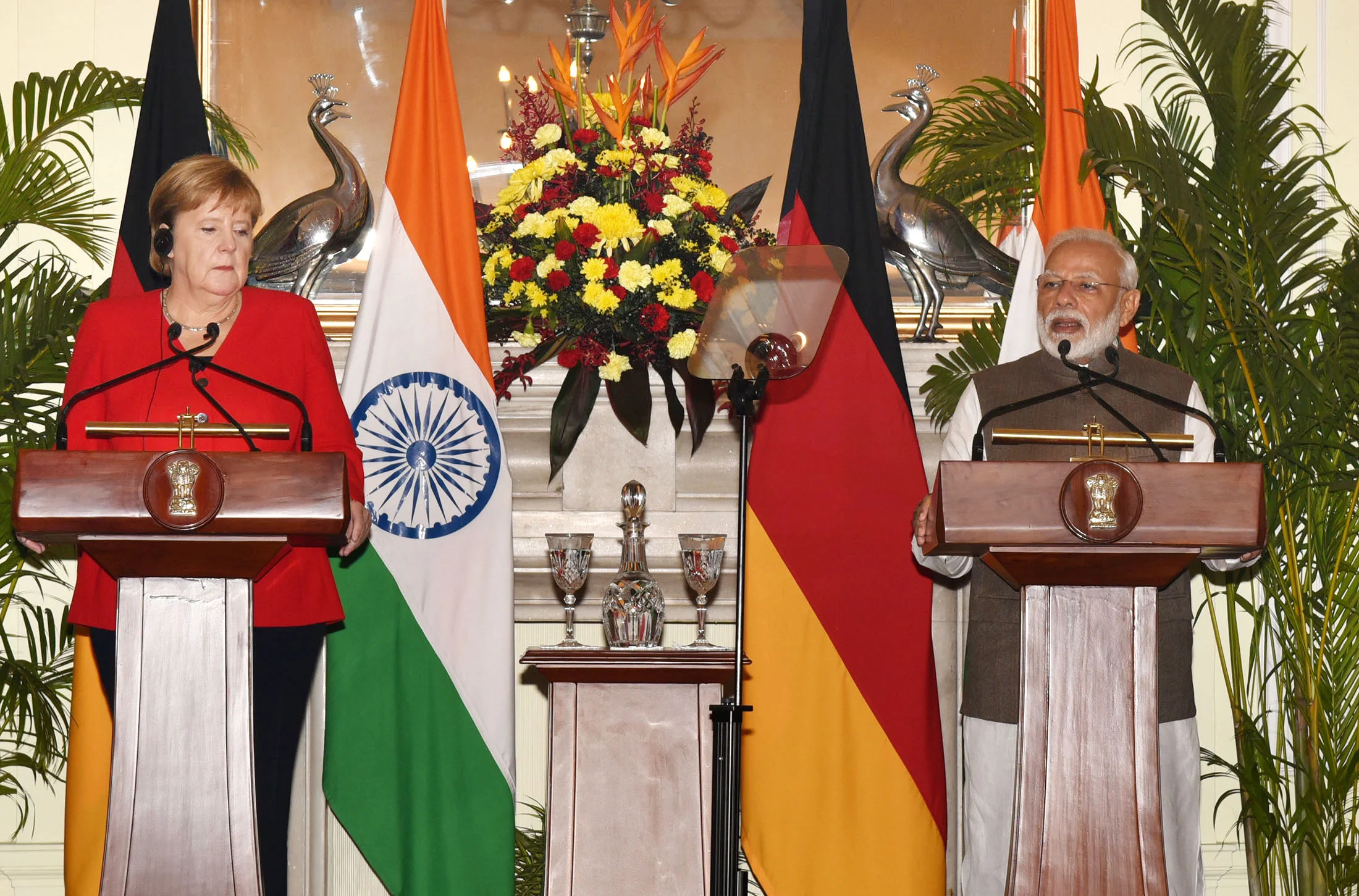 Photo of Joint Statement during the visit of Chancellor of Germany to India