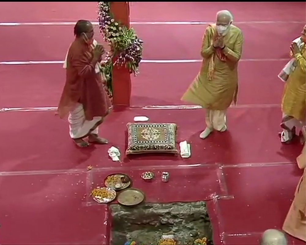 PM performs Bhoomi Pujan at 'Shree Ram Janmabhoomi Mandir'