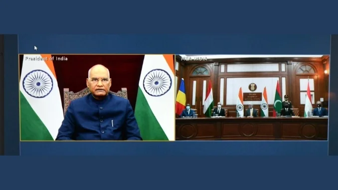 Photo of Envoys of Four Nations present Credentials to President of India through video conference