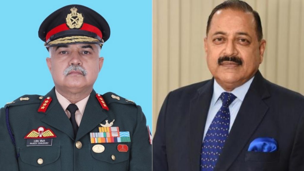 DG, BRO, Lt General Rajeev Chaudhry briefs Union Minister Dr. Jitendra Singh about the various ongoing and proposed road and bridge projects in Jammu & Kashmir and North East - India press release