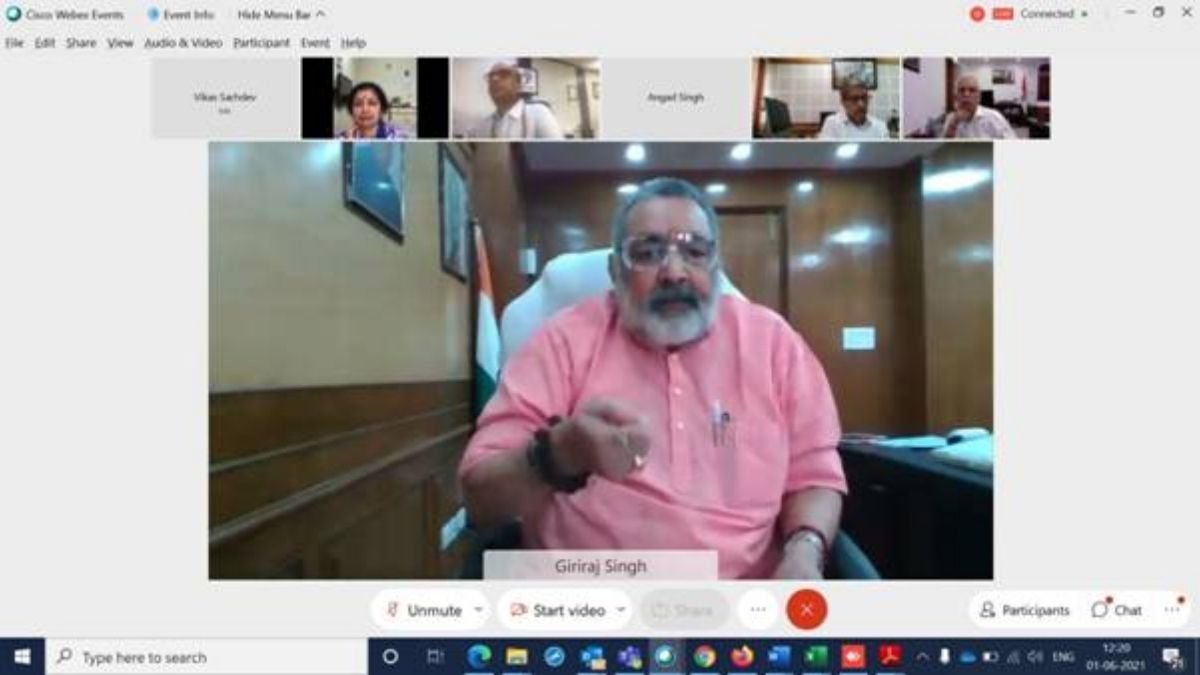 Photo of Union Minister for Fisheries, Animal Husbandry & Dairying, Shri Giriraj Singh chairs a virtual program on the occasion of World Milk Day
