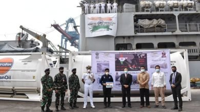 Mission Sagar - Indian Naval Ship Airavat Arrives at Jakarta, Indonesia to deliver Medical Supplies