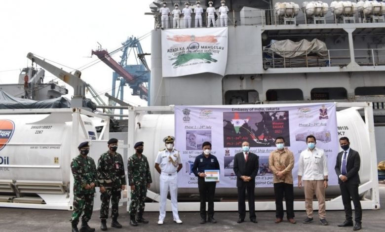 Mission Sagar - Indian Naval Ship Airavat Arrives at Jakarta, Indonesia to deliver Medical Supplies
