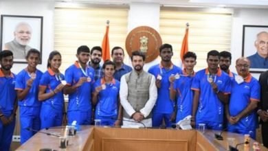 Sports Minister Shri Anurag Thakur interacts with India’s ‘World 2021 U20 Athletics Championship’Medalists