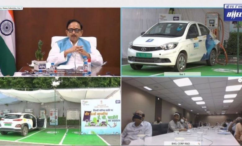 Union Minister of Heavy Industries Inaugurates Solar Electric Vehicle (EV) Charging Station at Karnal Lake Resort, Karnal