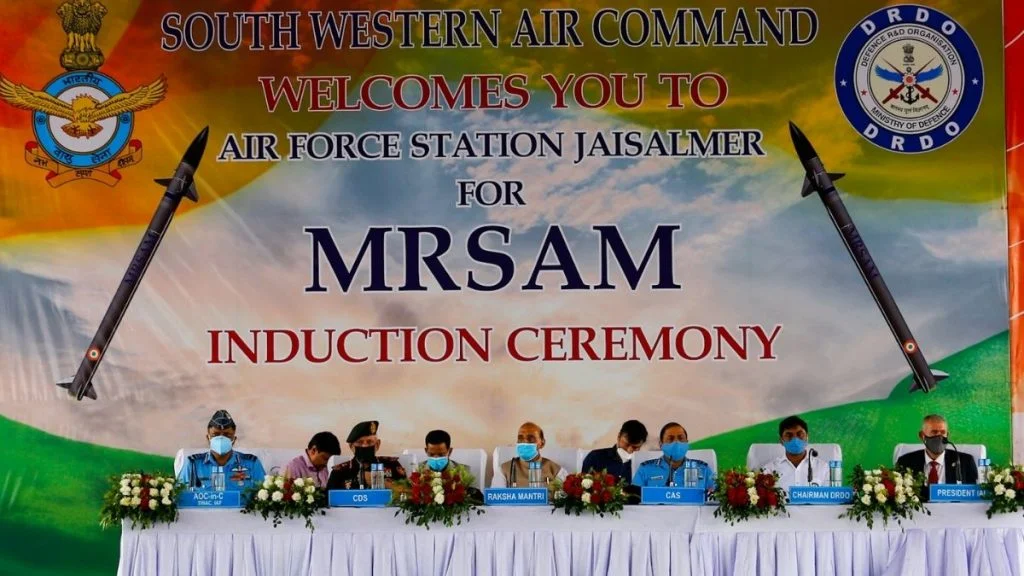 DRDO hands over air defense missile (MRSAM) System to Indian Air Force in presence of Raksha Mantri Shri Rajnath Singh at Jaisalmer, Rajasthan