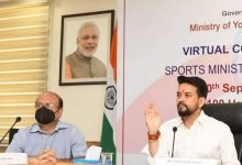 Photo of Shri Anurag Thakur interacts with Sports Ministers of States/UTs to draw a roadmap for future International Multi-Sporting Events and promoting sports at the grassroots level
