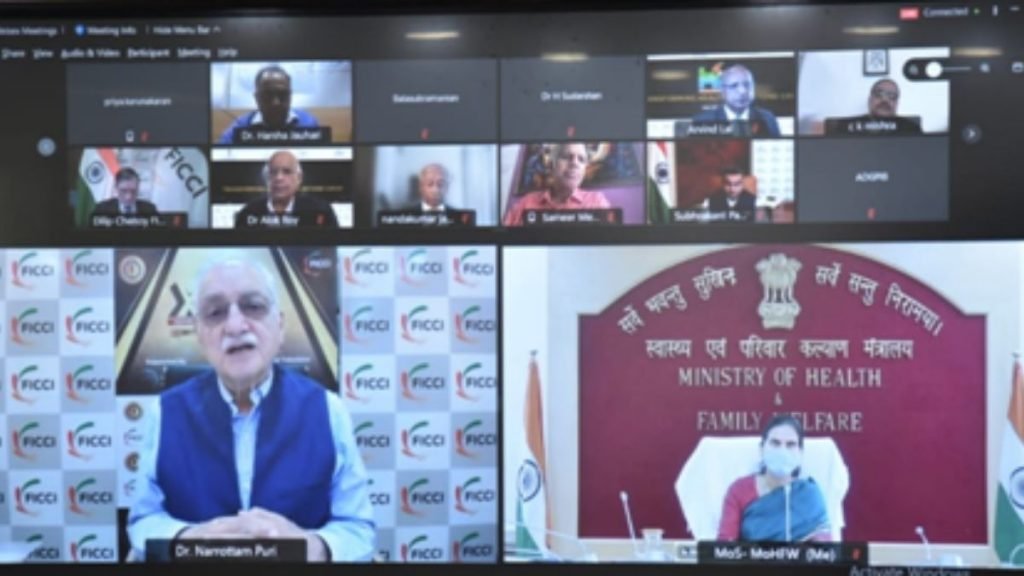 Dr Bharati Pravin Pawar, Union Minister of State for Health and Family Welfare virtually addresses the annual FICCI Healthcare Excellence Awards Ceremony