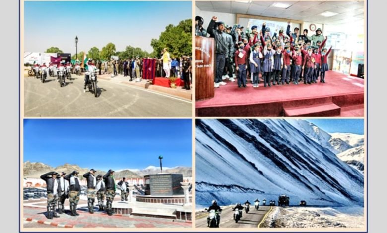 India@75 BRO motorcycle expedition team reaches Jammu on the second leg