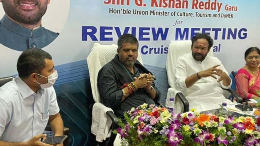 Union Minister Shri G Kishan Reddy reviews the various tourism projects funded by the Government of India in Visakhapatnam