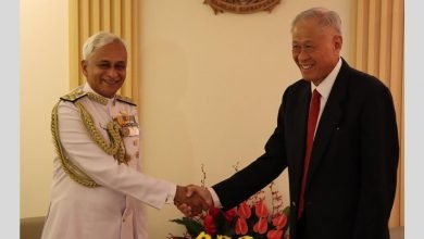 AWARD OF MERITORIOUS SERVICE MEDAL (MILITARY) TO ADMIRAL SUNIL LANBA (RETD) BY THE GOVERNMENT OF SINGAPORE
