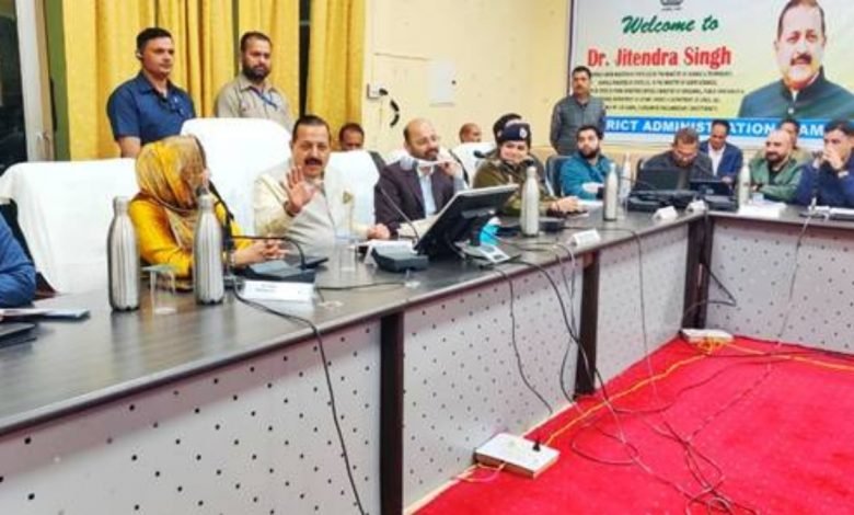 Dr Jitendra Singh reviews developmental works in the district of Ramban in J and K under the DISHA meeting