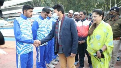 Shri Anurag Singh Thakur visits SAI NCOE Bhopal, interacts with athletes at MP Hall