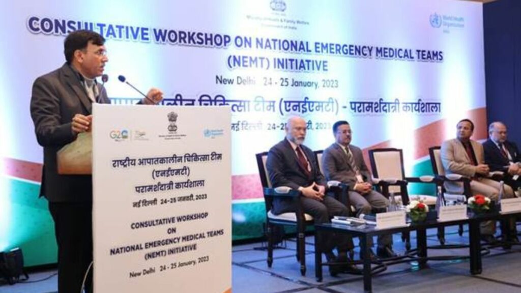 Dr Mansukh Mandaviya addresses Consultative Workshop on creating a National framework for Emergency Medical Teams