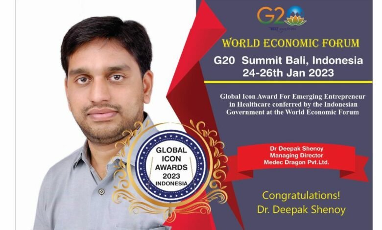 Medec Dragon Chief Prof. Dr Deepak Shenoy conferred with Global Icon Award at Royal Palace, Bali, Indonesia