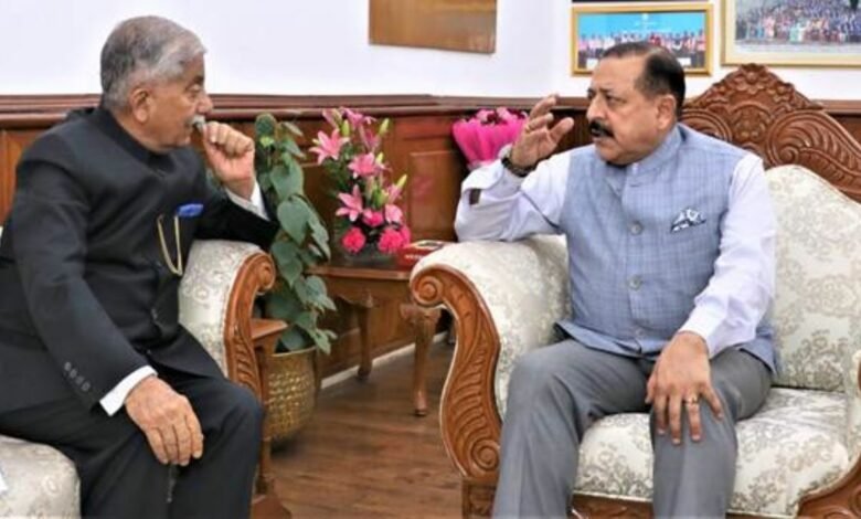 B.D. Mishra (Retd.) calls on Union Minister Dr Jitendra Singh and discussed development issues