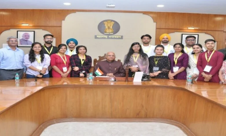 A 45-member youth delegation from Punjab calls upon Maharashtra Governor under the 'Yuva Sangam' program