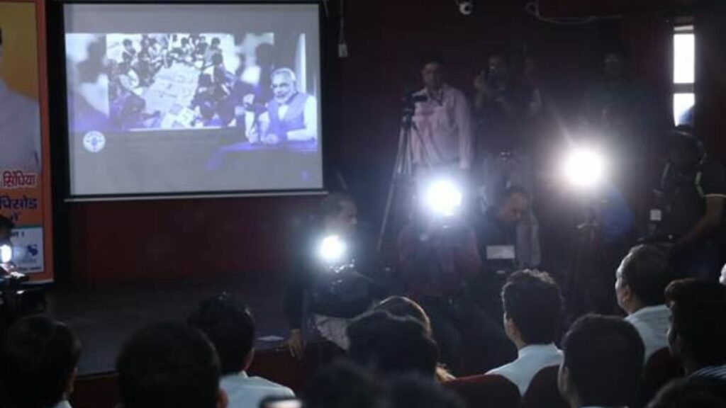 Shri Jyotiraditya M. Scindia attends the "100th Episode of Mann ki Baat” Program with students and faculty of JIMS, New Delhi