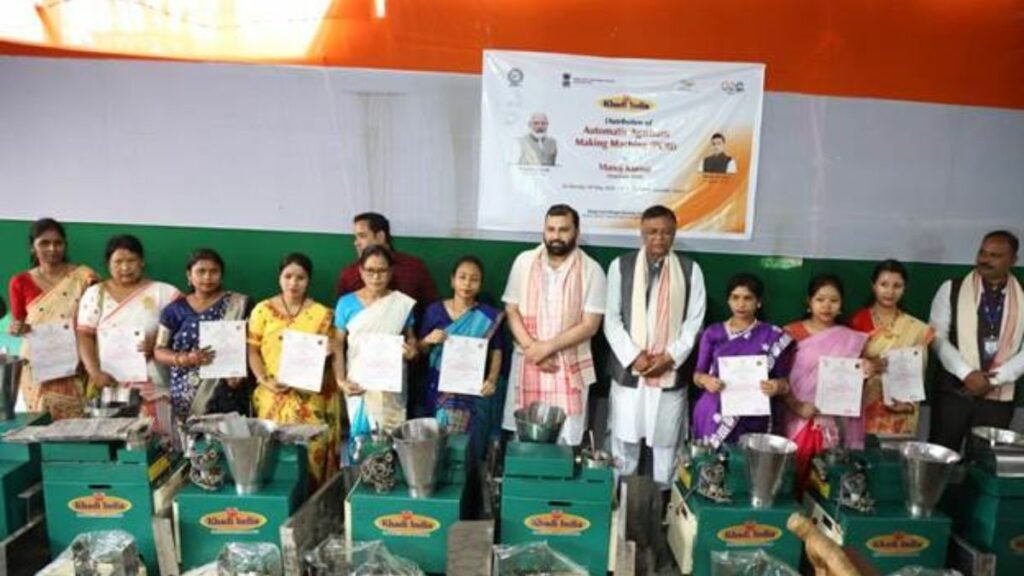 KVIC Chairman distributes Bee-boxes, pickle-making machines and automatic agarbatti machines to beneficiaries in Assam with an emphasis on self-reliance