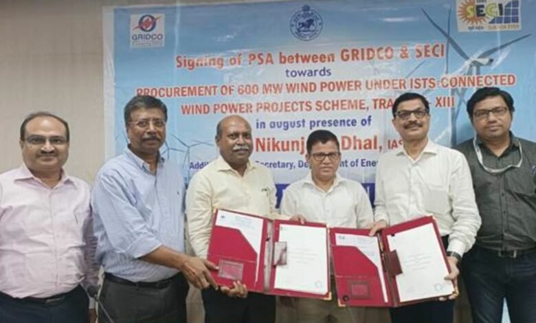 Solar Energy Corporation of India to supply 600 MW Wind Power to GRIDCO Odisha under the Power Sale Agreement