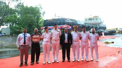 LAUNCH OF SECOND ACTCM BARGE, YARD 126 (LSAM 16) AT M/S SURYADIPTA PROJECTS PVT LTD, THANE