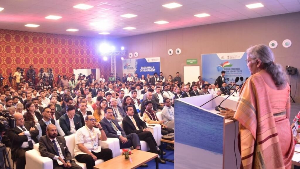 Finance Minister chairs a session on ‘Maritime Financing, Insurance and Arbitration’ in the Global Maritime India Summit (GMIS) 2023