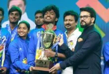 Shri Anurag Singh Thakur gives away trophies to KIYG 2023 Champions in Chennai