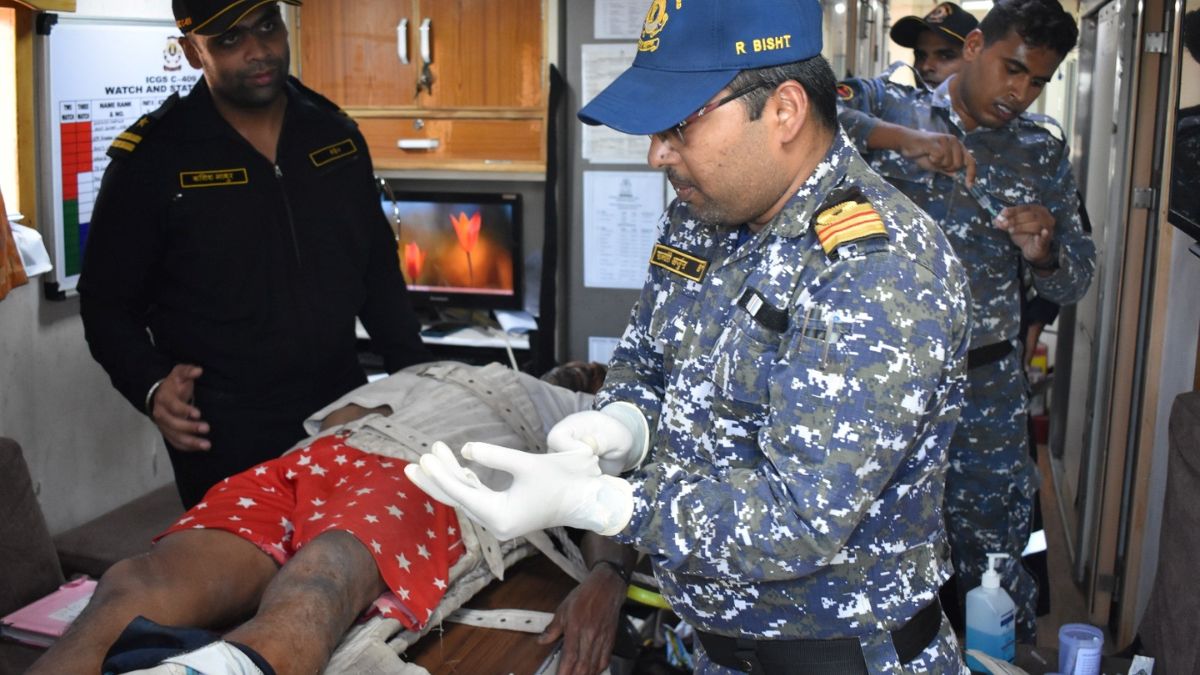 Indian Coast Guard evacuates critically injured crew from a fishing ...