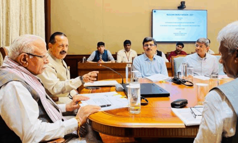 Power Minister Shri Manohar Lal Khattar and Minister of State, Atomic Energy Dr Jitendra Singh Jointly Convene High-Level Meeting to Discuss 100 GW Nuclear Energy Mission