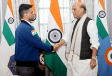Raksha Mantri meets Gp Capt Shubhanshu Shukla, the first Indian astronaut onboard the International Space Station