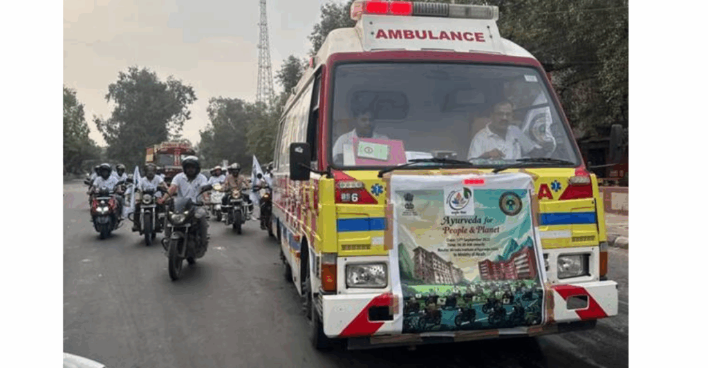 AIIA Organises Bike Rally Ahead of Ayurveda Day 2025 to Promote Health and Sustainability