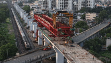 Completion of Bridge over Girdhar Nagar Flyover in Ahmedabad District for Mumbai Ahmedabad Bullet Train Project