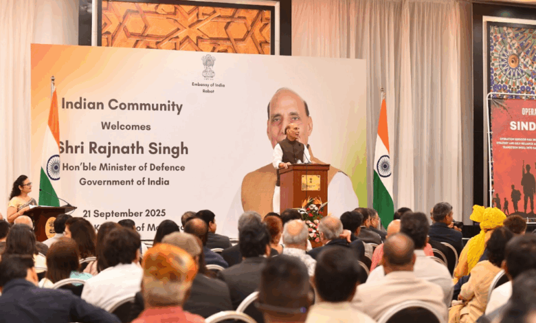 Raksha Mantri Interacts with Indian Diaspora in Morocco; Highlights India’s Restraint & Resolve in Operation Sindoor